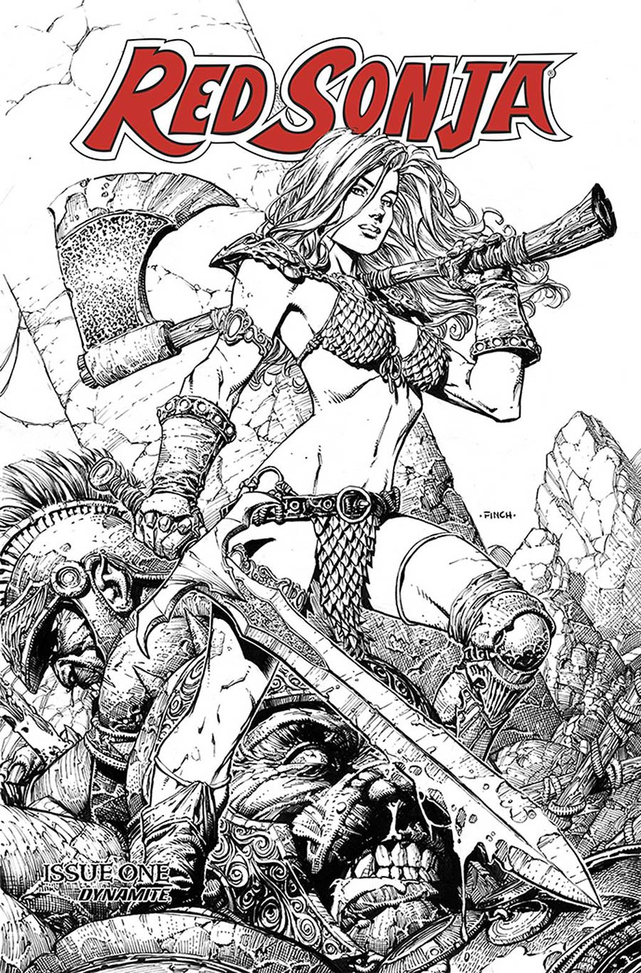 Red Sonja Price Of Blood #1 Cover Y David Finch Special Edition Line Art Cover