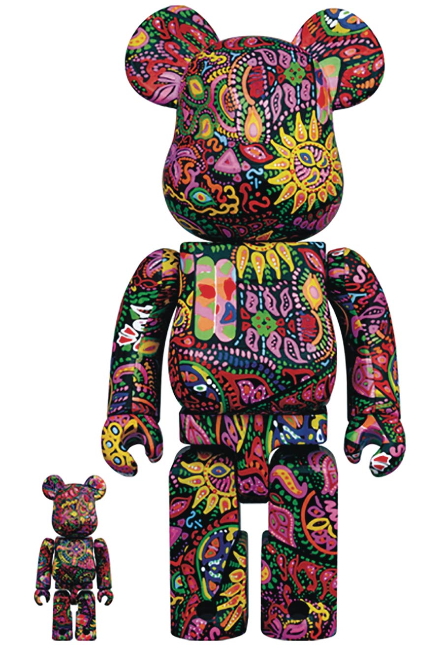 Psychedelic Paisley 100 Percent & 400 Percent 2-Pack Bearbrick