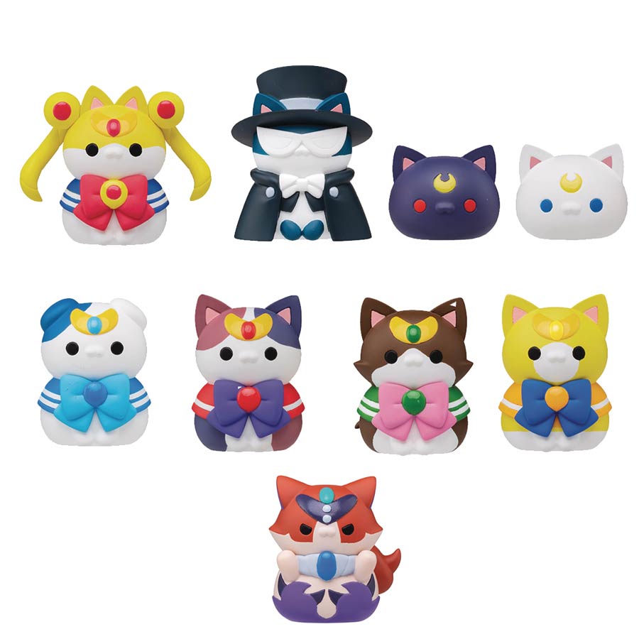Sailor Moon Mega Cat Project Sailor Mewn Mini Figure Blind Mystery Box 8-Piece Display
