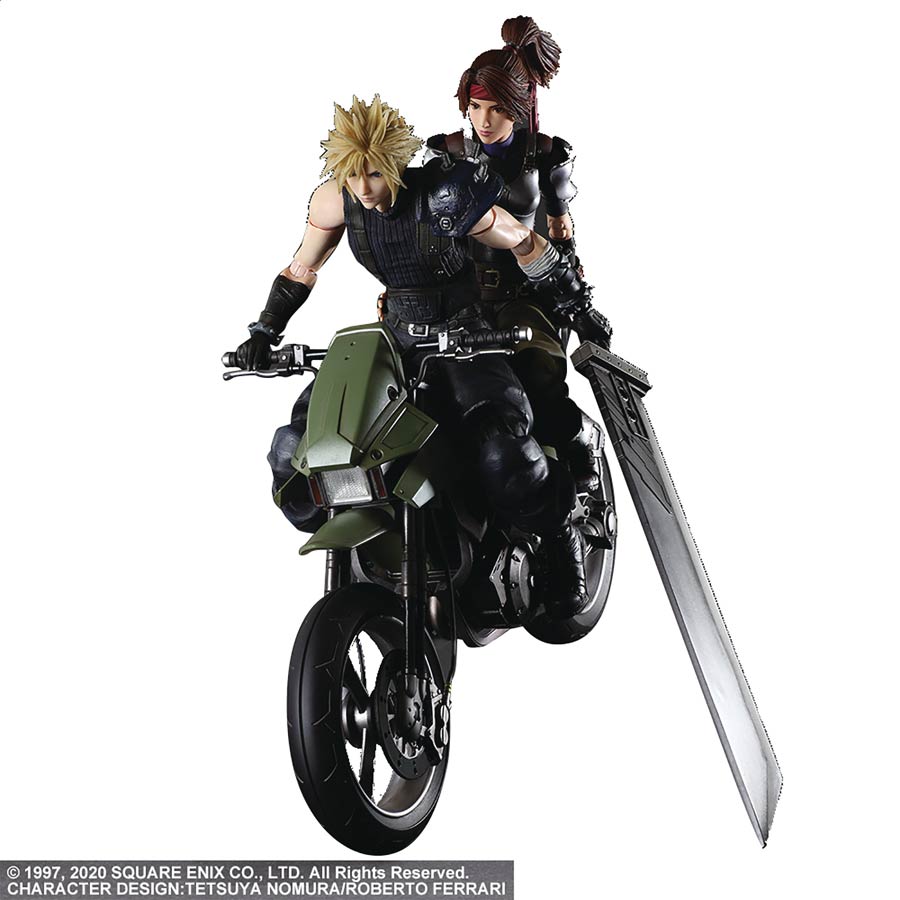 Final Fantasy VII Remake Play Arts Kai Action Figure - Jessie Cloud & Motorcycle Set