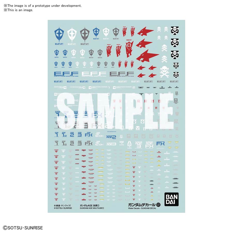 Mobile Suit Gundam Decal 121 Gundam Age Multiuse Decal Set
