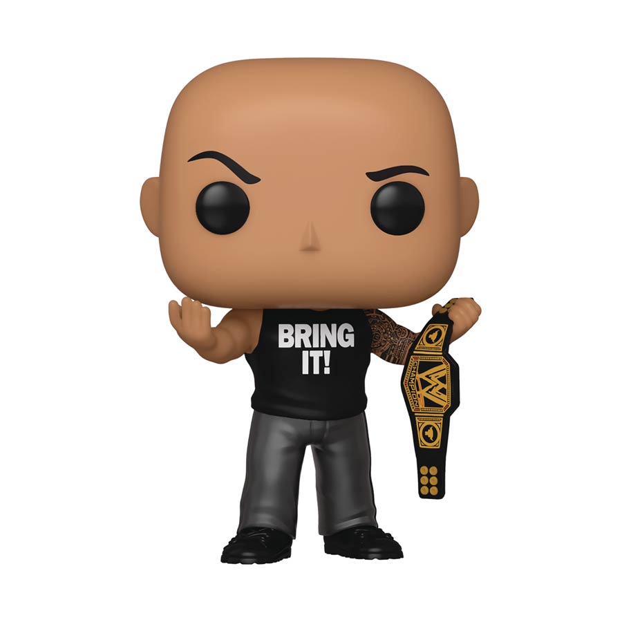 POP WWE The Rock With Championship Belt Vinyl Figure