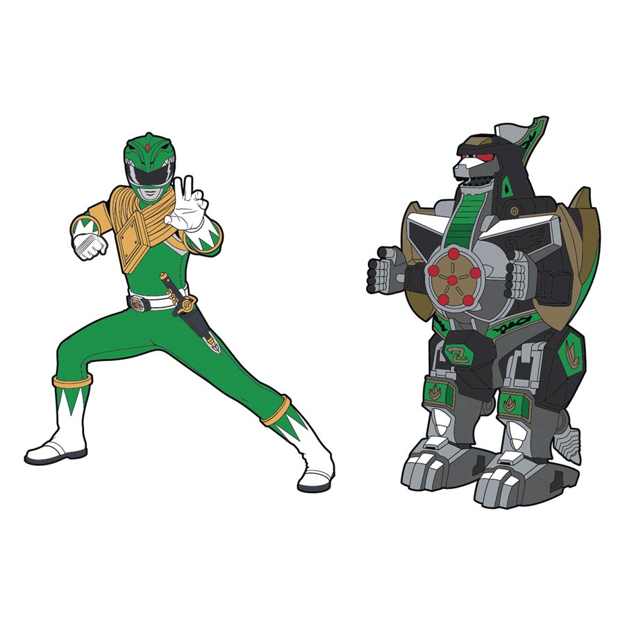 Power Rangers Retro Pin Set - Green Ranger x Dragonzord