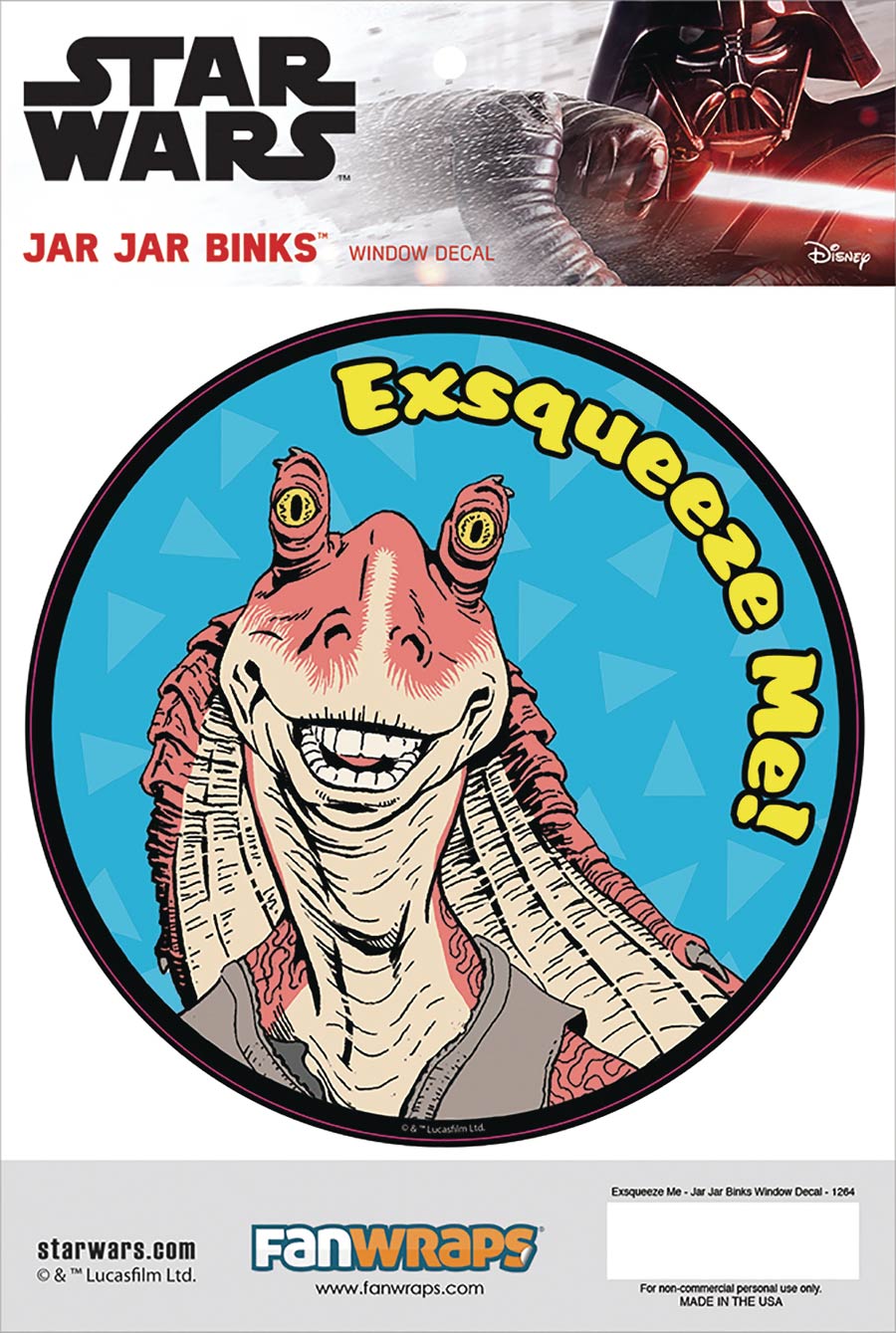 Star Wars Jar Jar Binks Window Decal