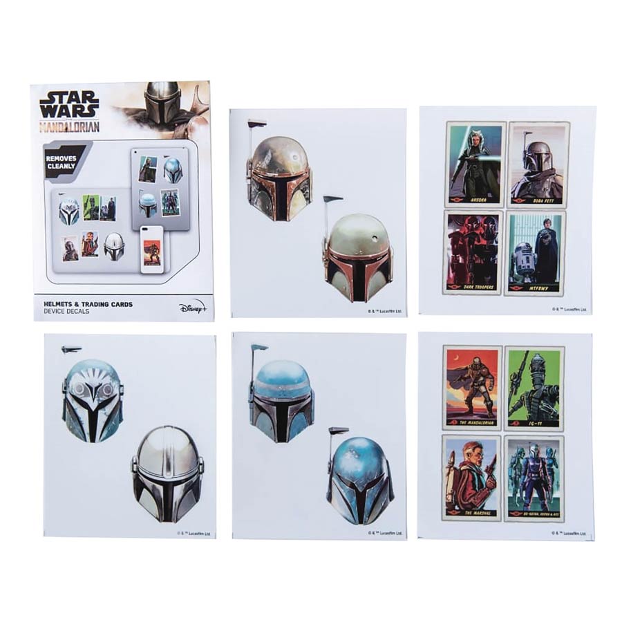 Star Wars Device Decal - Mandalorian Helmets And Trading Cards