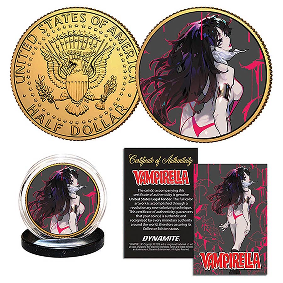Vampirella Gold JFK Half Dollar - Rose Besch