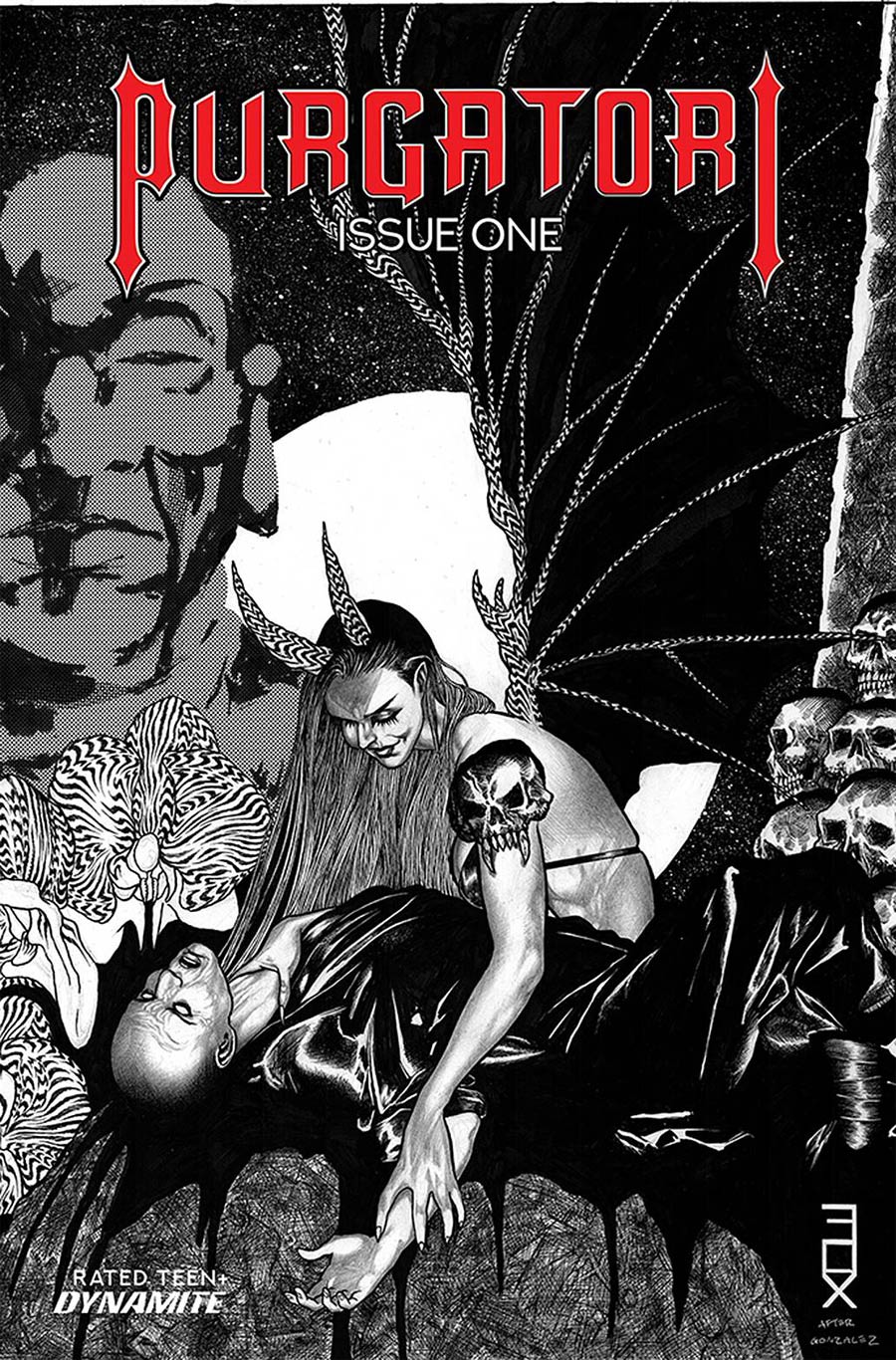 Purgatori Vol 4 #1 Cover G Incentive Russell Fox Black & White Cover