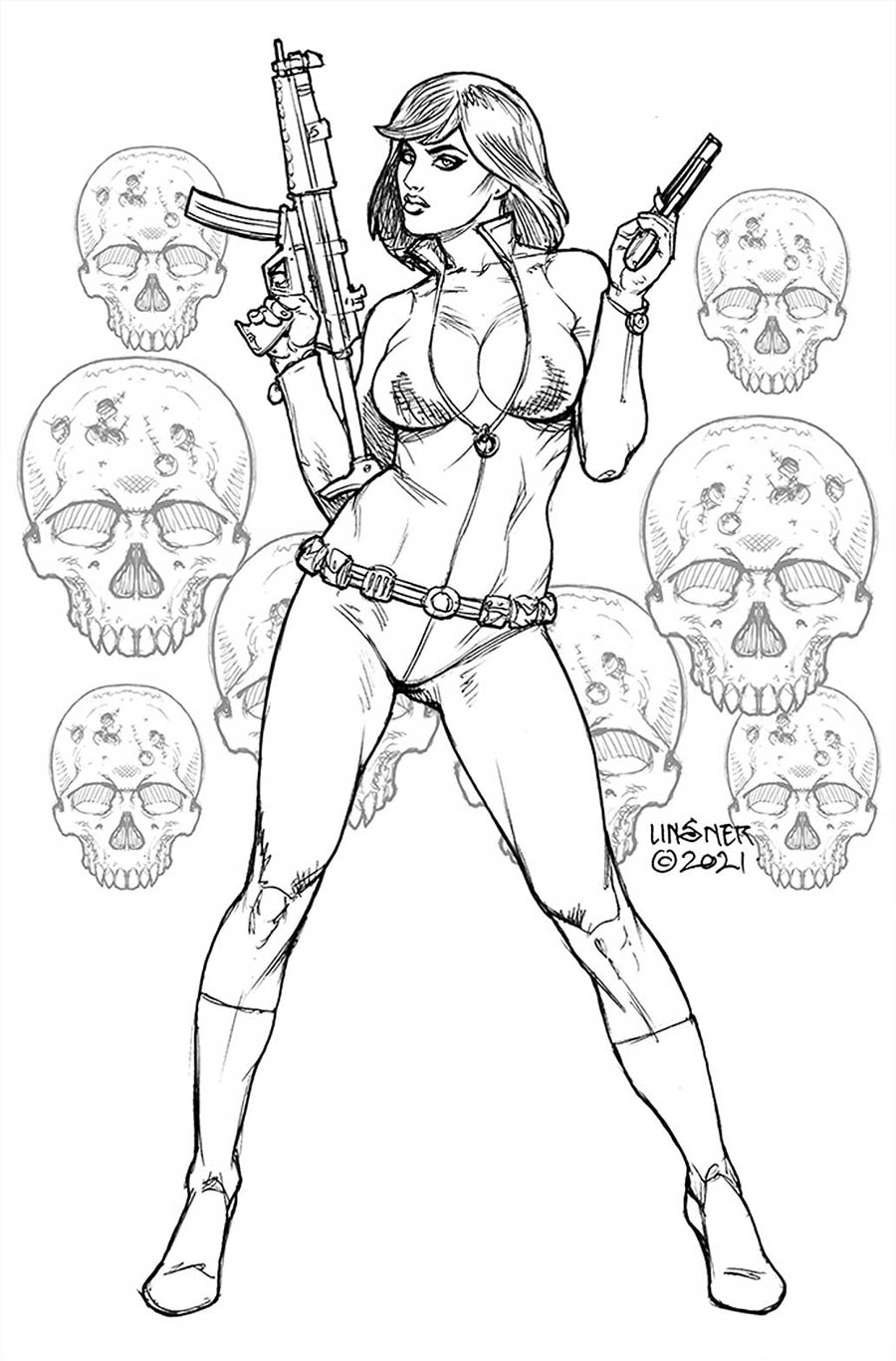 Jennifer Blood Vol 2 #1 Cover L Incentive Joseph Michael Linsner Black & White Virgin Cover