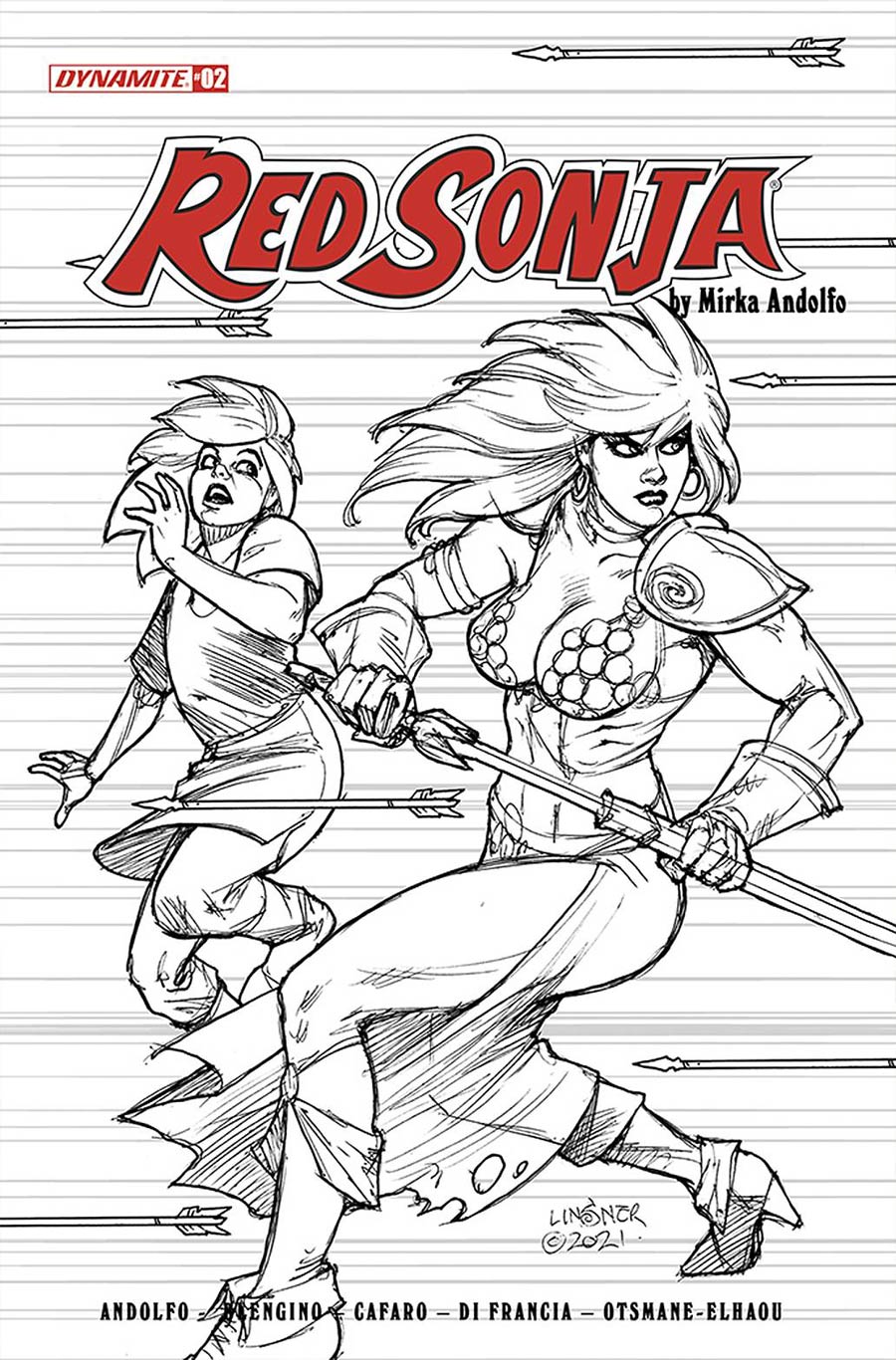 Red Sonja Vol 9 #2 Cover I Incentive Joseph Michael Linsner Black & White Cover