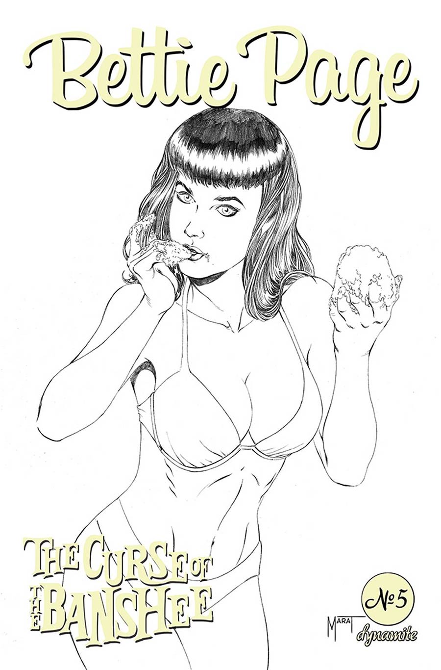 Bettie Page And The Curse Of The Banshee #5 Cover F Incentive Marat Mychaels Black & White Cover