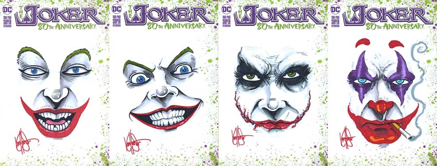 Joker 80th Anniversary 100-Page Super Spectacular #1 Cover N DF Joker Through The Ages Hand-Drawn Sketch By Ken Haeser (Filled Randomly)