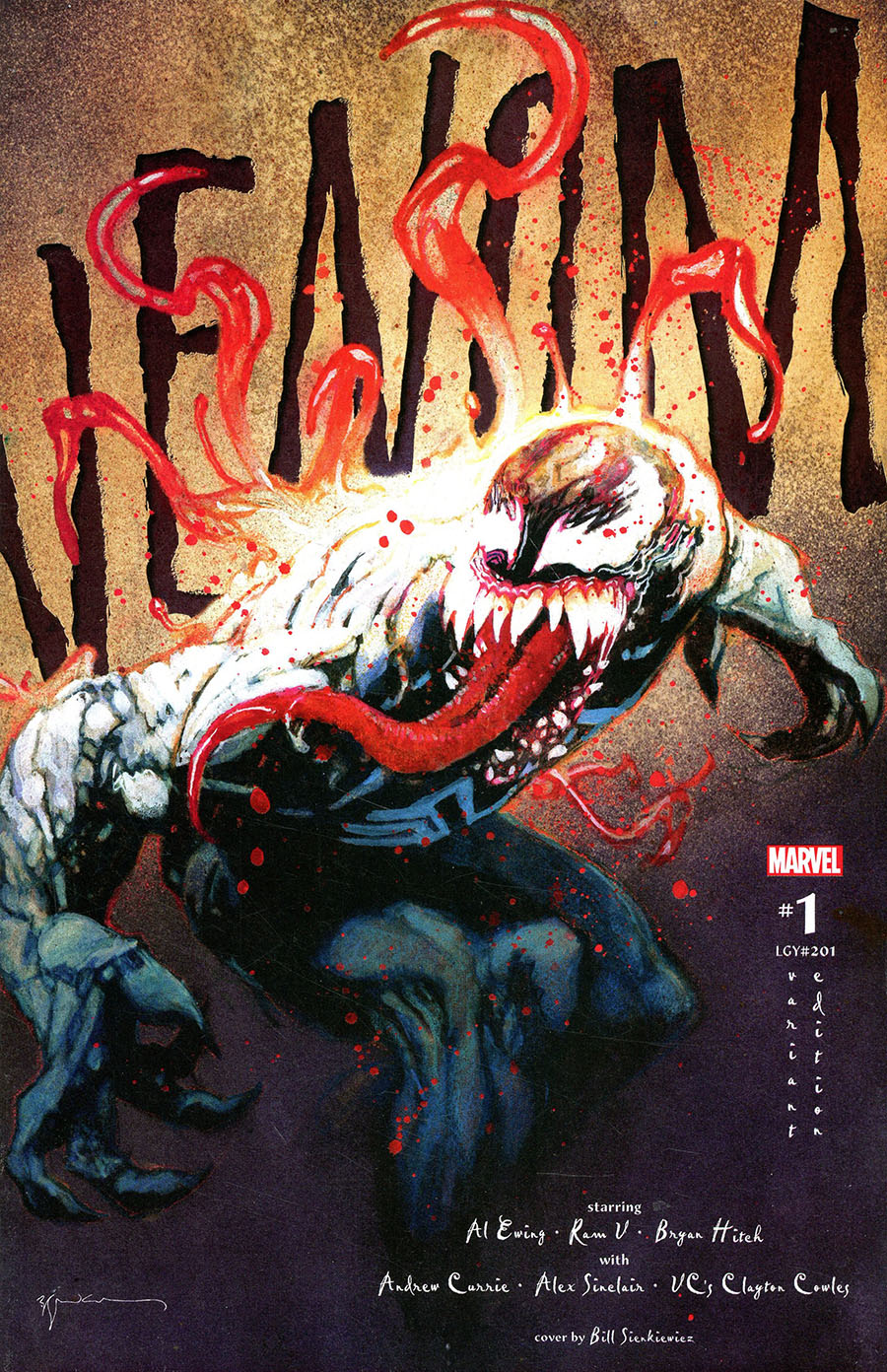 Venom Vol 5 #1 Cover I Incentive Bill Sienkiewicz Variant Cover