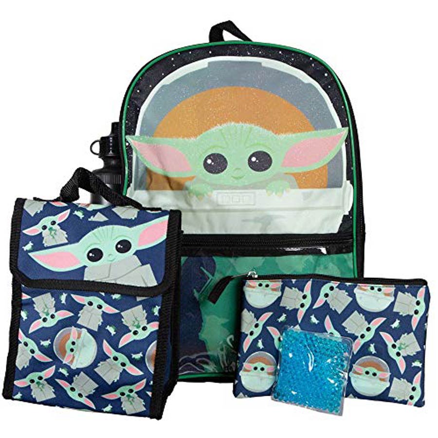 Star Wars The Mandalorian Grogu 5-Piece Backpack Set (Older Edition)