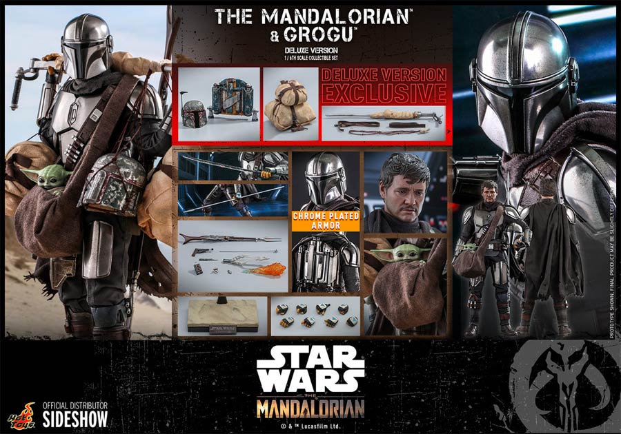 Star Wars The Mandalorian And Grogu Deluxe Version Sixth Scale Figure Set