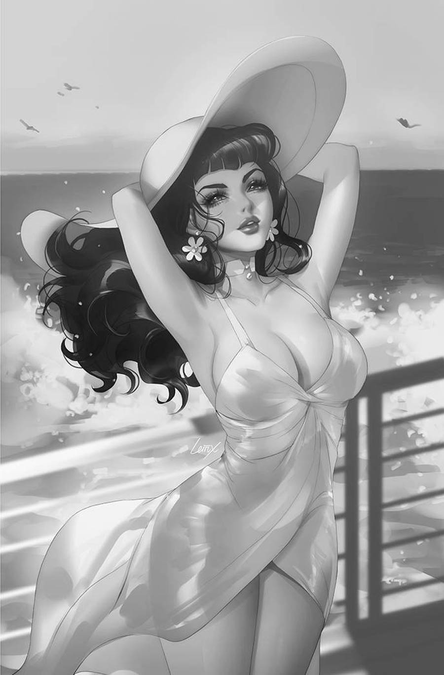 Bettie Page And The Curse Of The Banshee #3 Cover T Incentive Leirix Li Black & White Virgin Cover