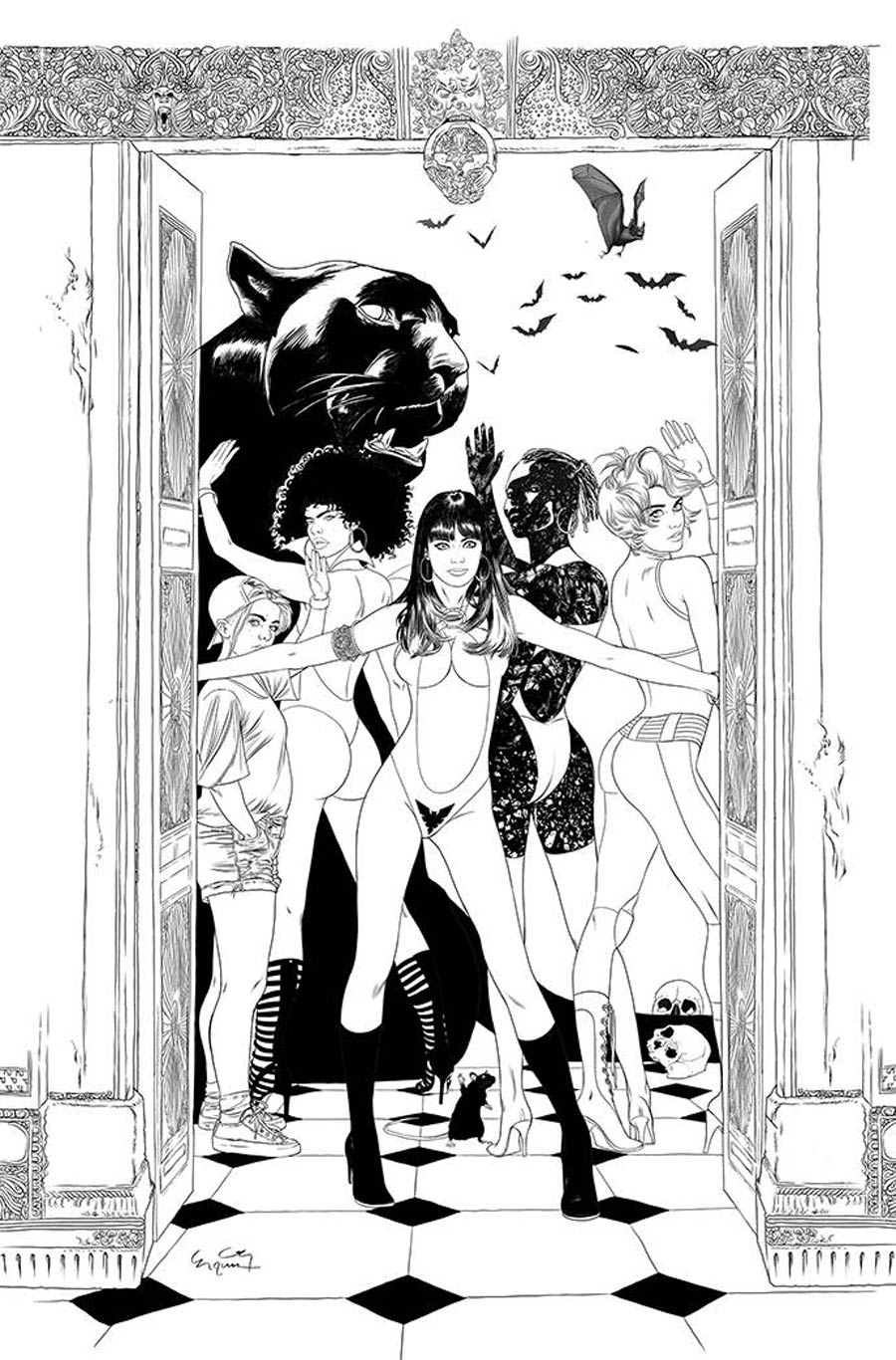 Sacred Six #12 Cover N Incentive Ergun Gunduz Black & White Virgin Cover