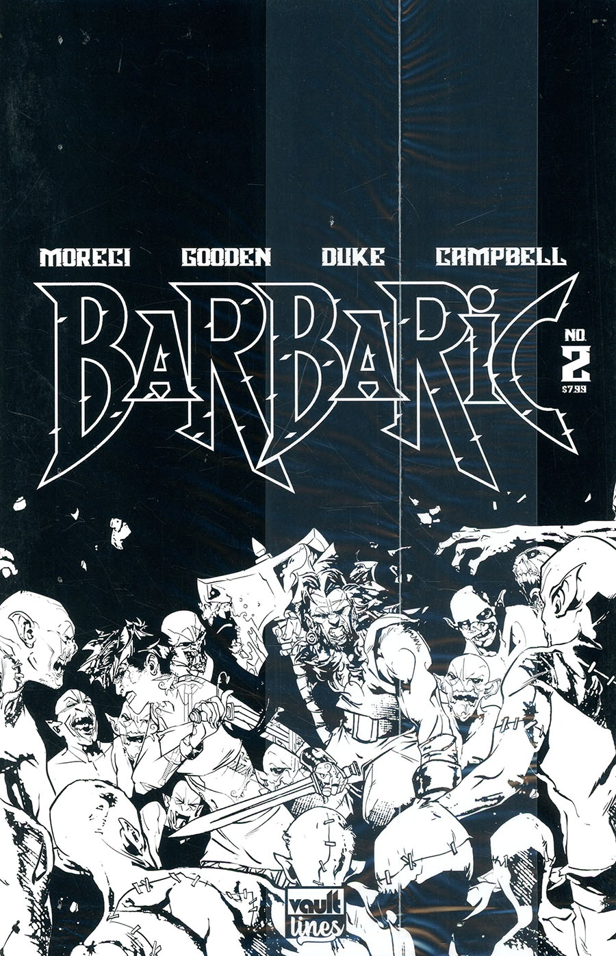 Barbaric Deluxe Black & White Edition #2 Cover B Variant Nathan Gooden Black Bag Cover With Polybag