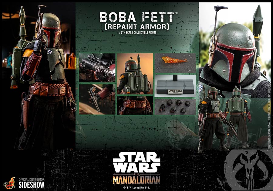 Star Wars The Mandalorian Boba Fett Repaint Armor Sixth Scale Figure