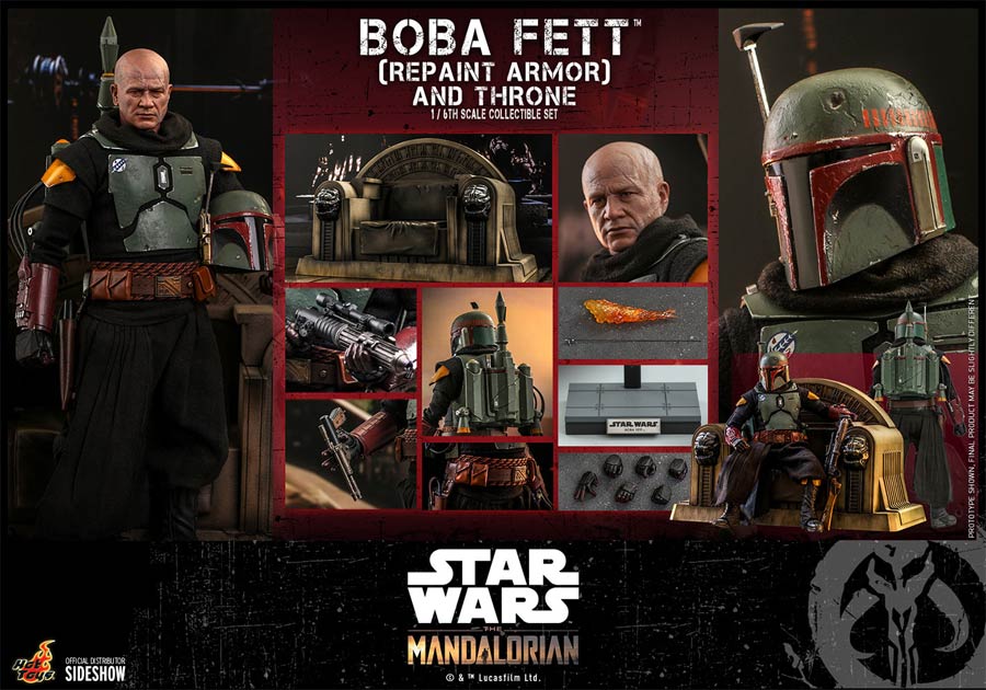 Star Wars The Mandalorian Boba Fett Repaint Armor And Throne Sixth Scale Figure