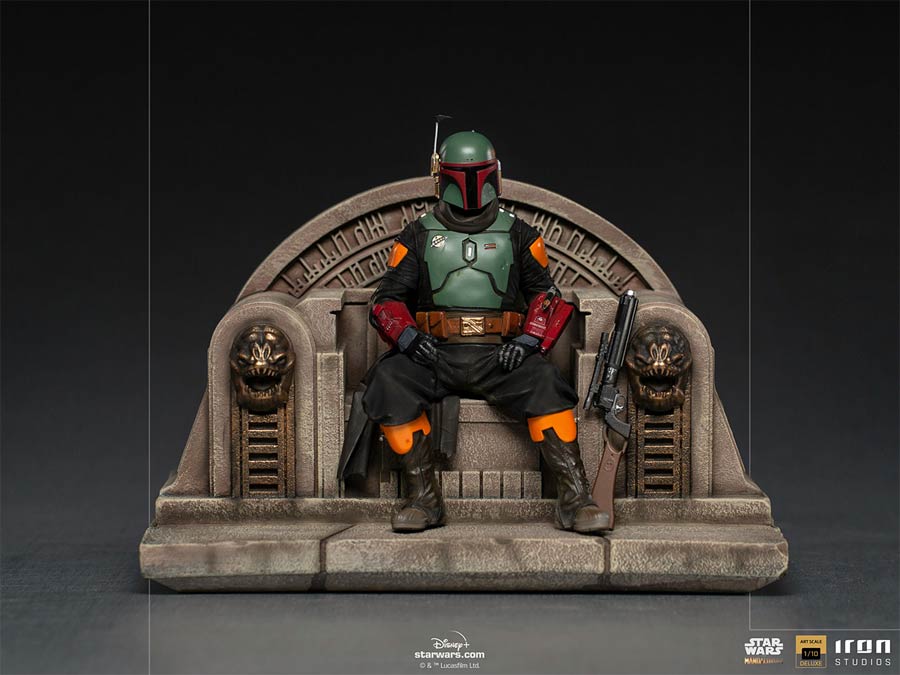 Star Wars The Mandalorian Boba Fett On Throne Deluxe 1/10 Scale Statue