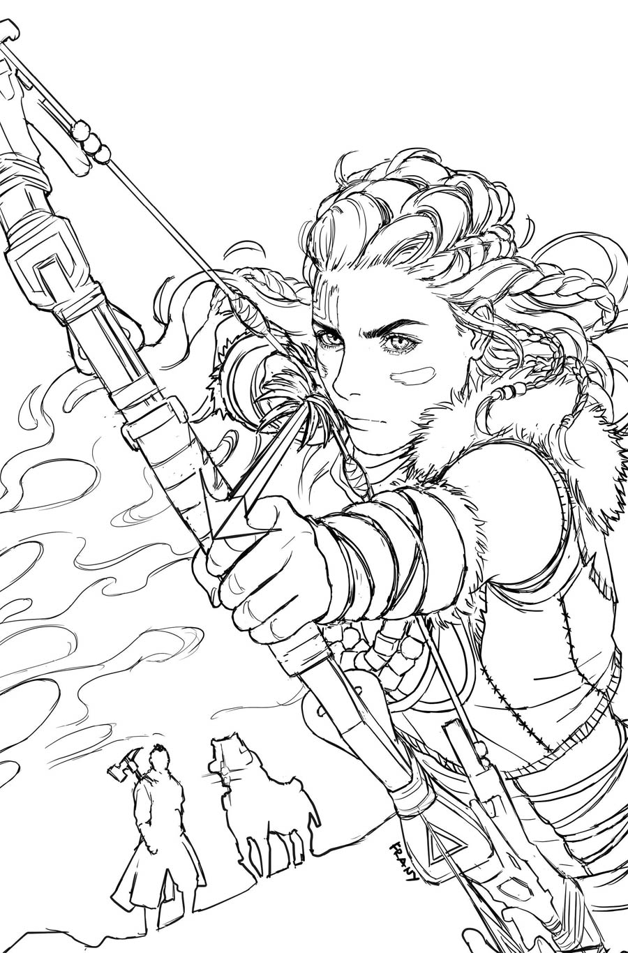 Horizon Zero Dawn Liberation #2 Cover E Variant Justine Frany Virgin Sketch Cover