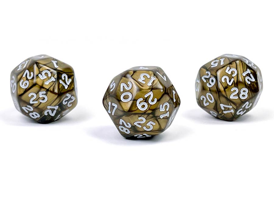 Pearlescent Polyhedral Antique Bronze/White d30