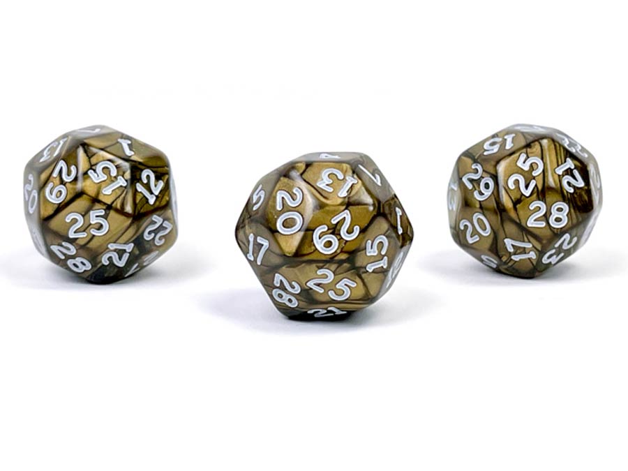 Pearlescent Polyhedral Antique Bronze/White d30