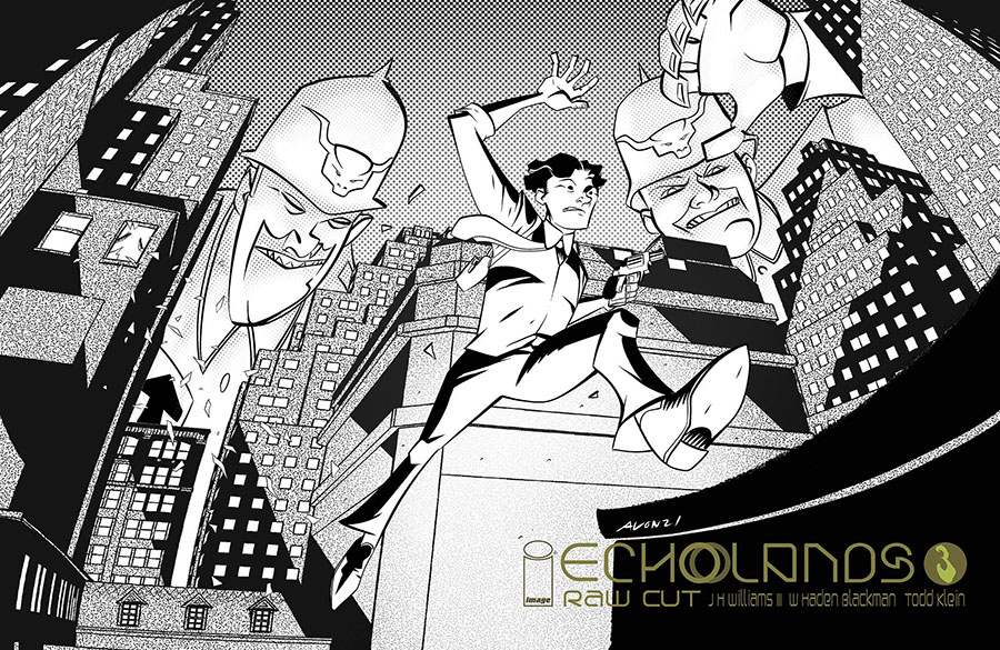 Echolands Raw Cut Edition #3 Cover B Variant Michael Avon Oeming & Taki Soma Cover