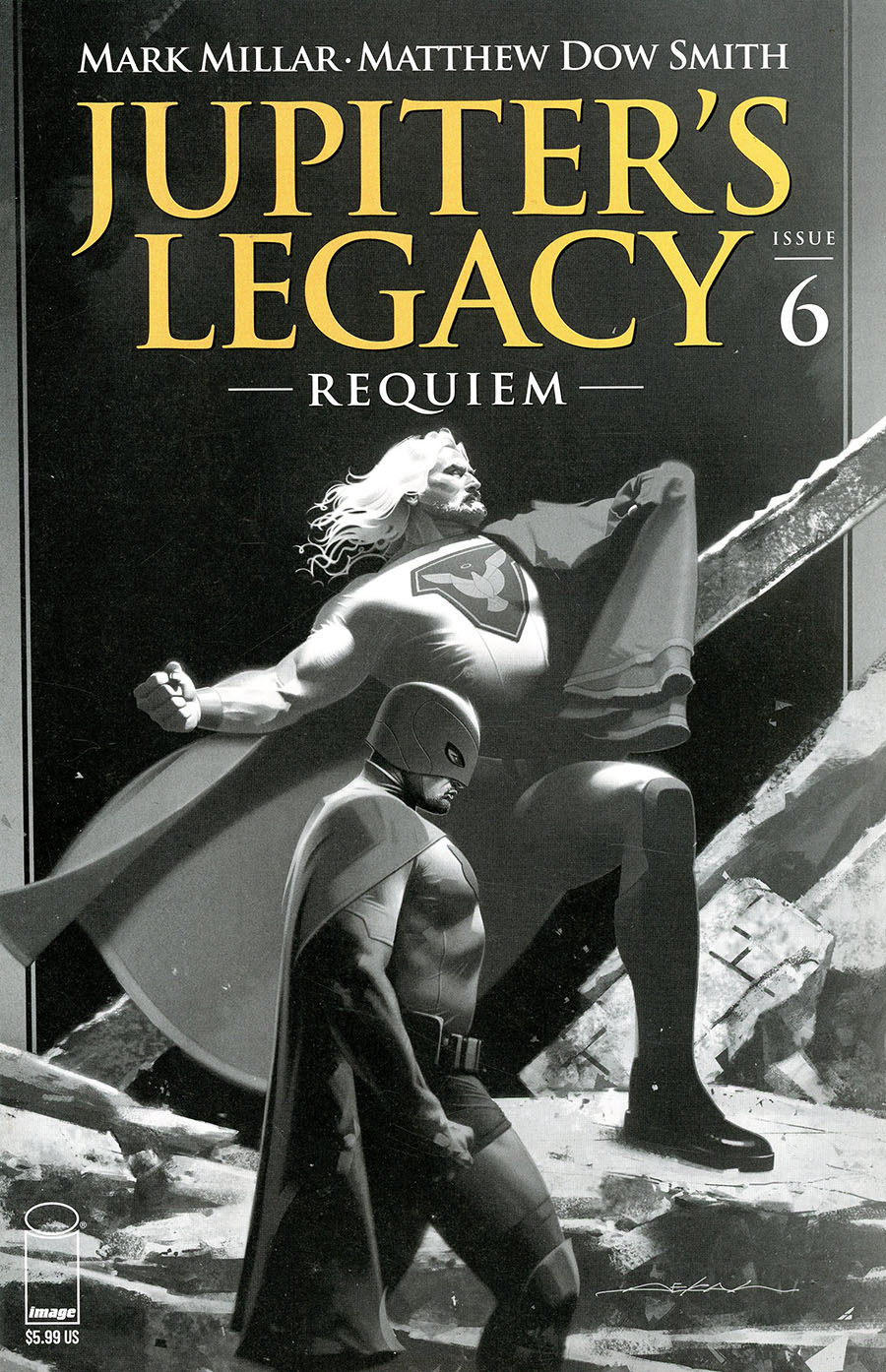 Jupiters Legacy Requiem #6 Cover C Variant Jeff Dekal Black & White Cover