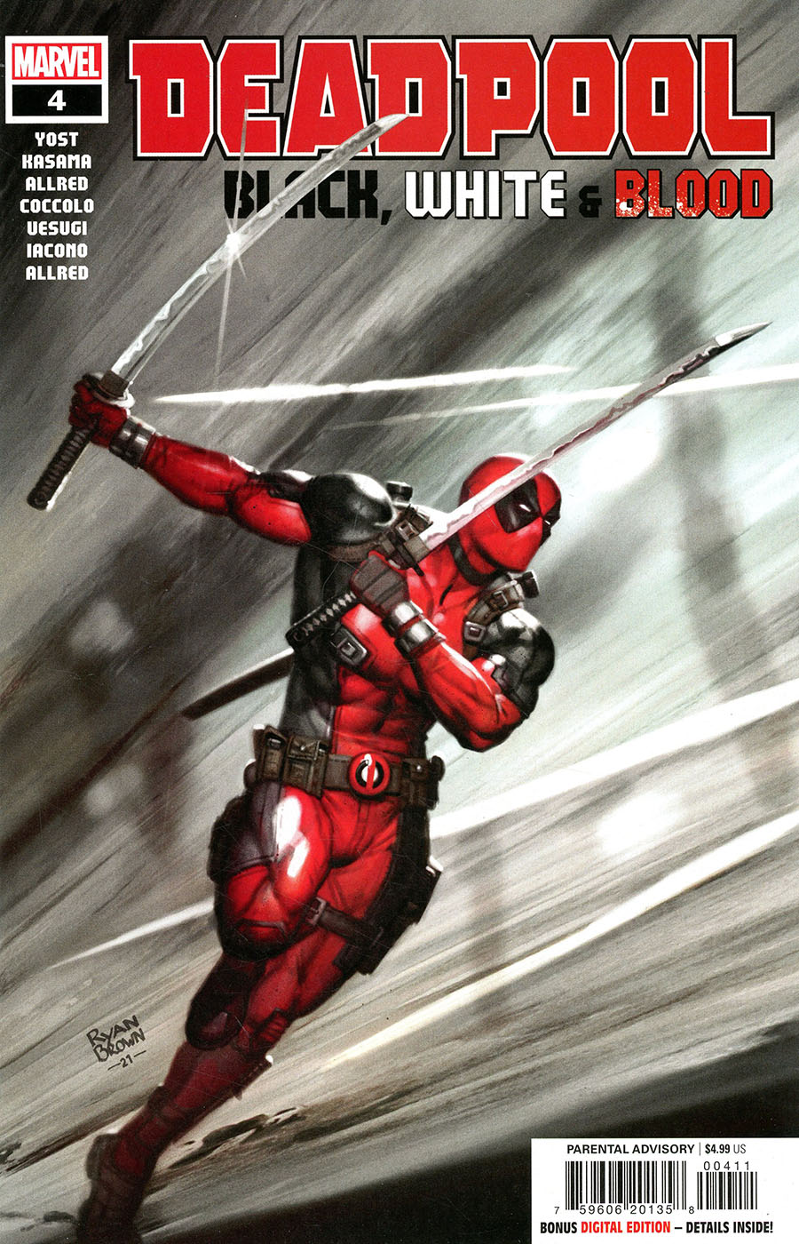 Deadpool Black White & Blood #4 Cover A Regular Ryan Brown Cover