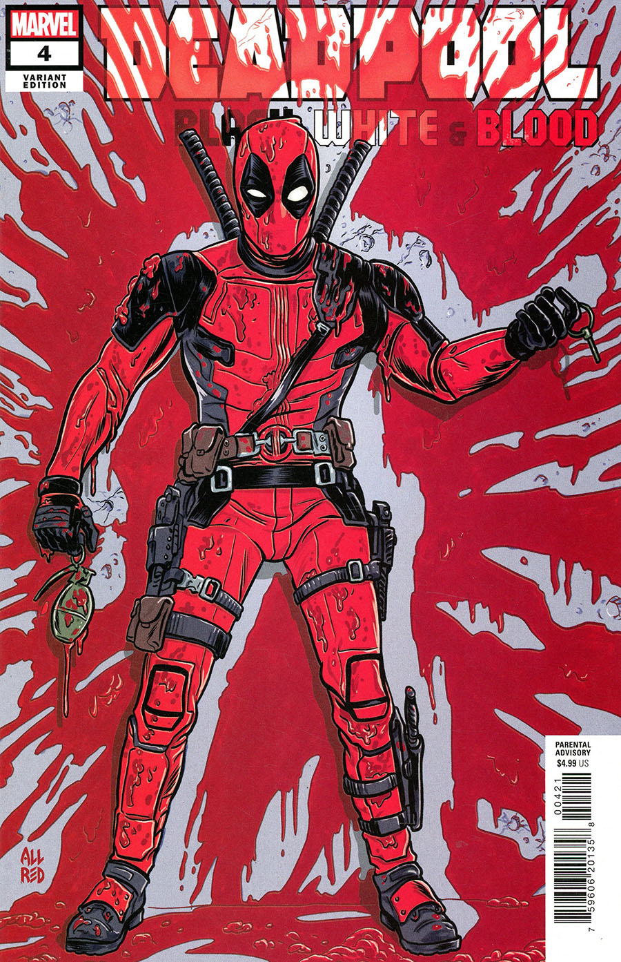 Deadpool Black White & Blood #4 Cover B Variant Mike Allred Cover