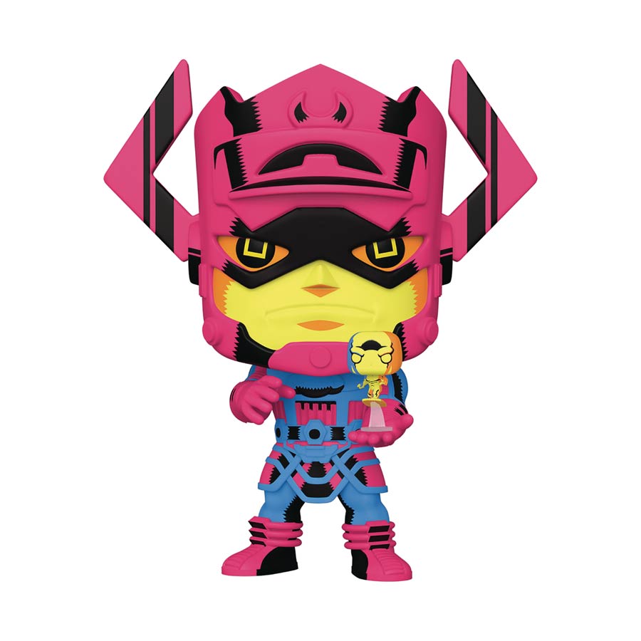 POP Marvel Galactus With Silver Surfer Previews Exclusive Black Light Jumbo 10-Inch Vinyl Bobble Head
