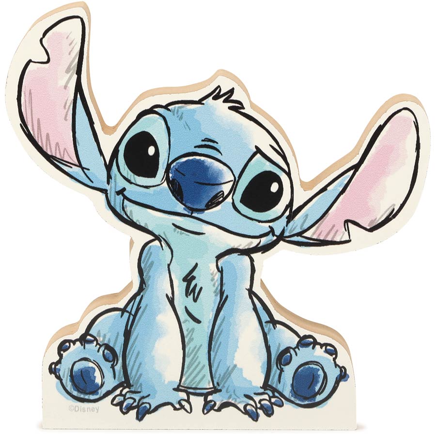 Disney Lilo And Stitch 5.75-Inch Chunky Wood Art