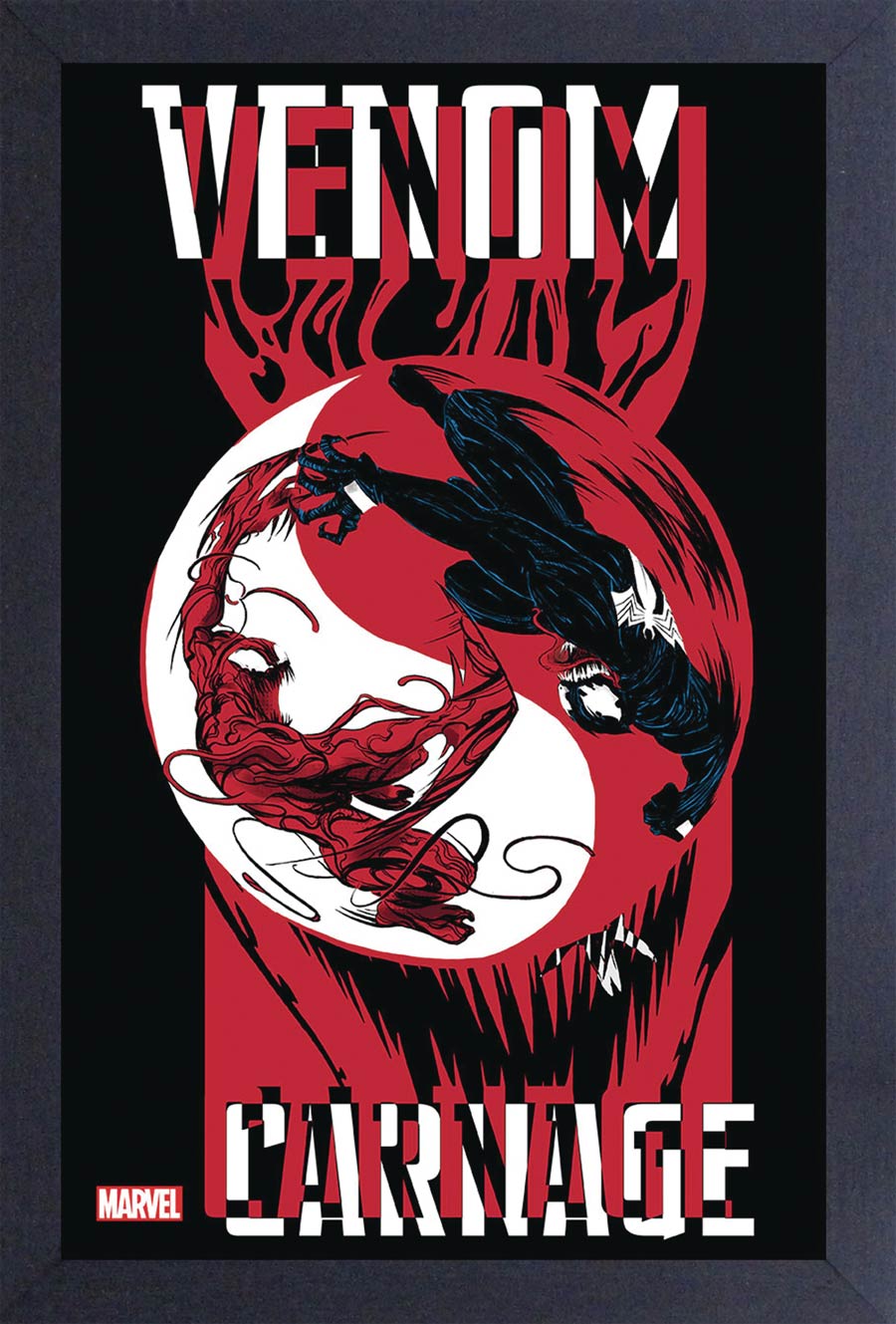 Marvel 11x17 Framed Print - Venom And Carnage Red And Black