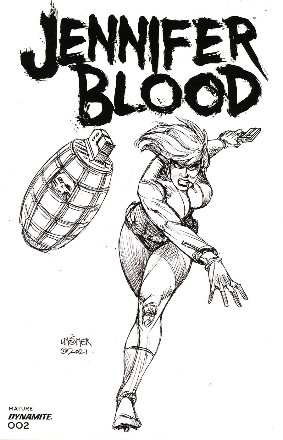 Jennifer Blood Vol 2 #2 Cover G Incentive Joseph Michael Linsner Black & White Cover