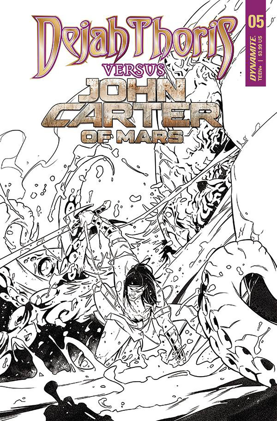 Dejah Thoris Versus John Carter Of Mars #5 Cover E Incentive Alessandro Miracolo Black & White Cover