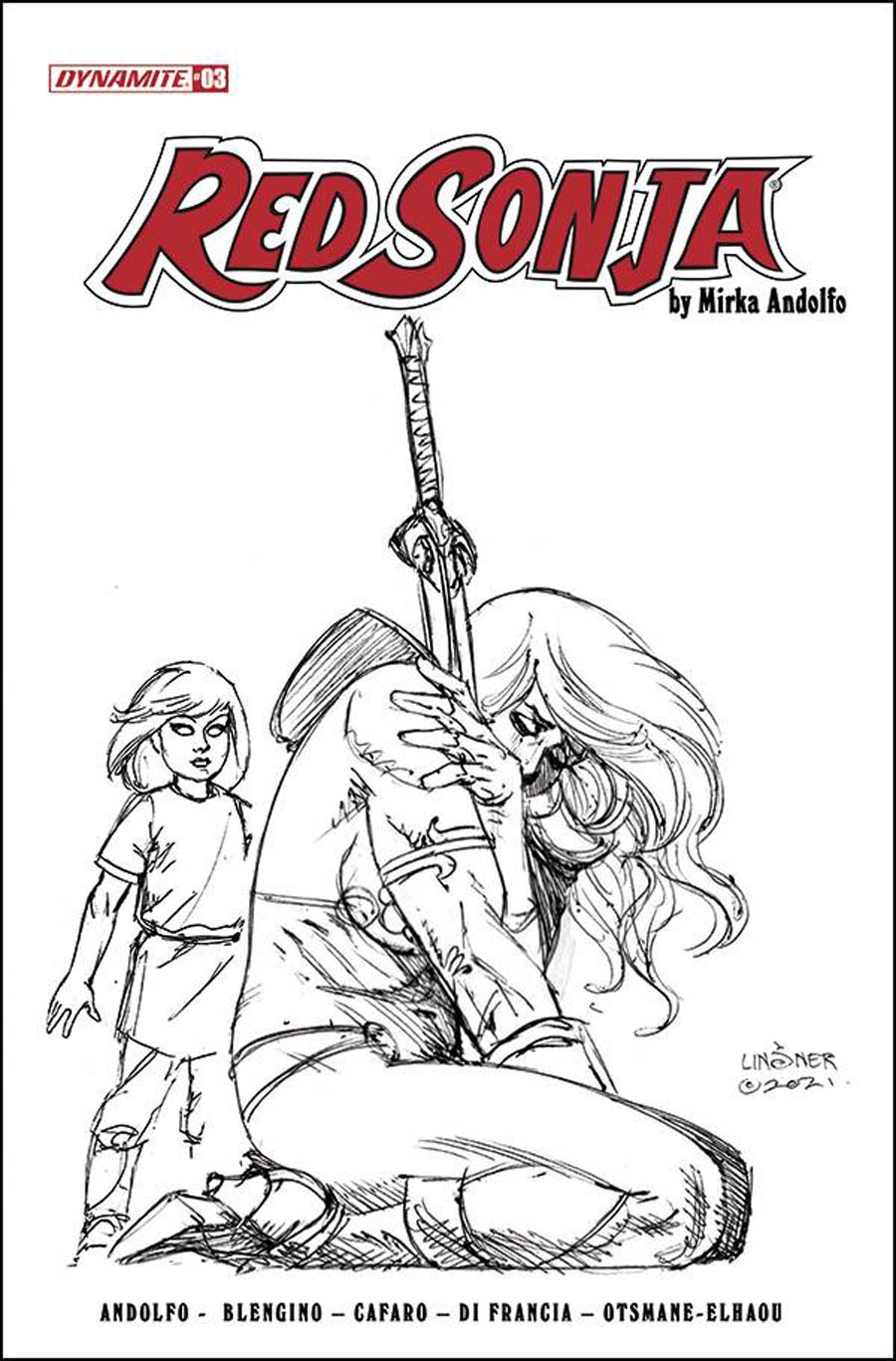 Red Sonja Vol 9 #3 Cover H Incentive Joseph Michael Linsner Black & White Cover