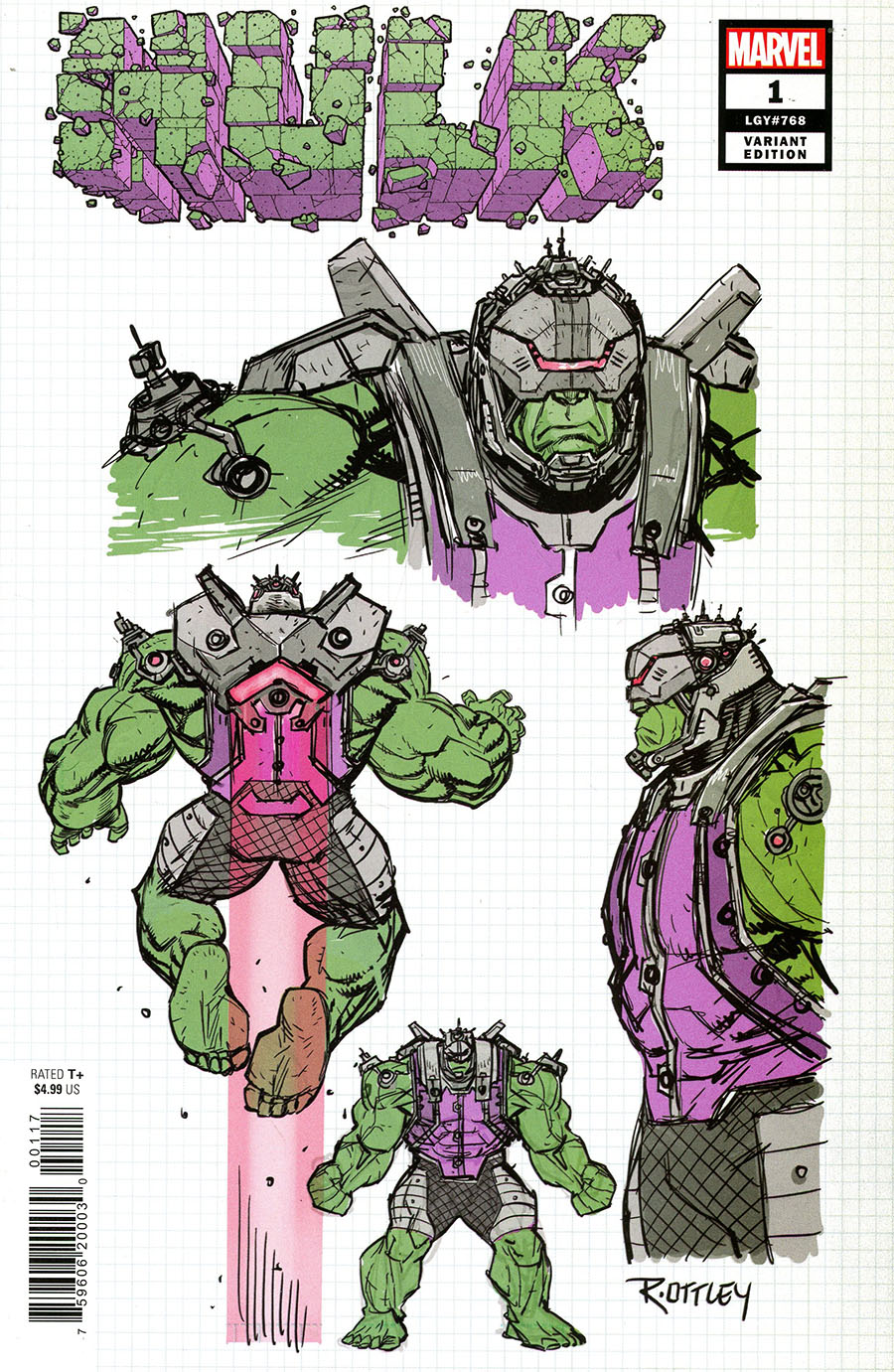 Hulk Vol 5 #1 Cover G Incentive Ryan Ottley Design Variant Cover