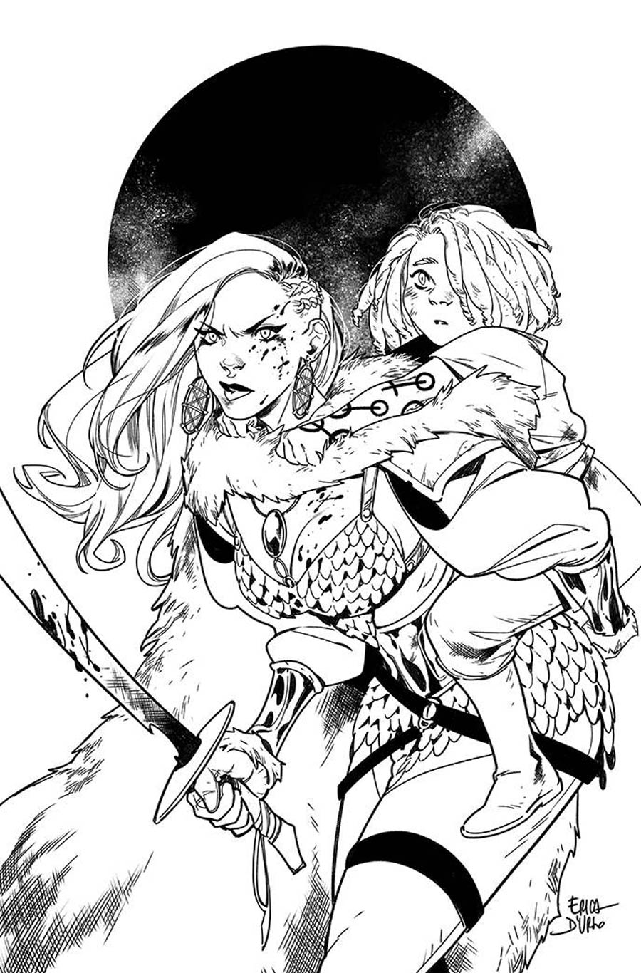 Red Sonja Vol 9 #1 Cover T Incentive Erica DUrso Black & White Virgin Cover
