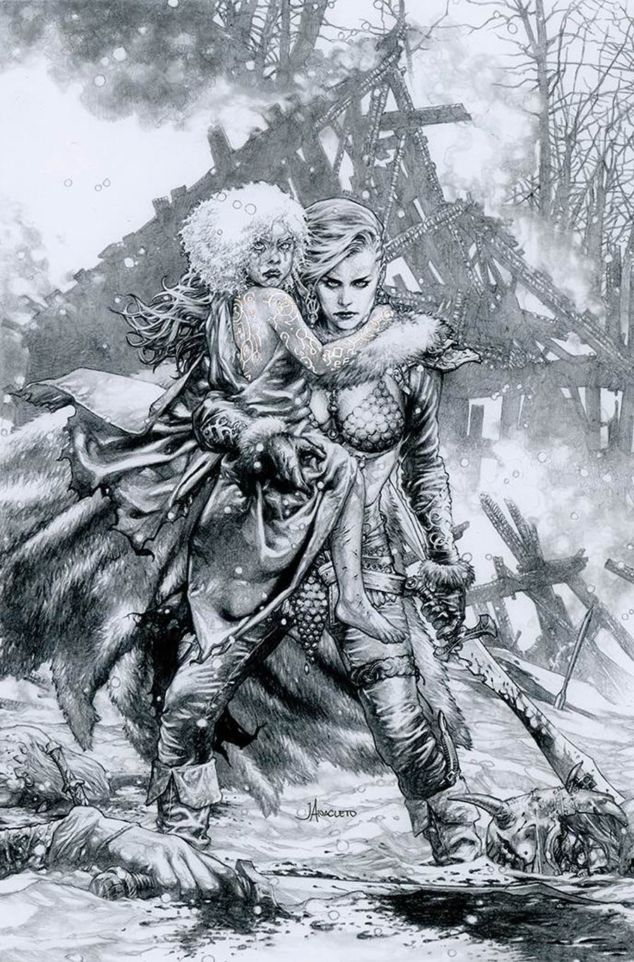 Red Sonja Vol 9 #1 Cover U Incentive Jay Anacleto Black & White Virgin Cover