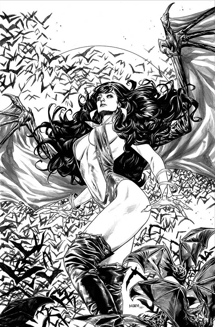 Vengeance Of Vampirella Vol 2 #21 Cover L Incentive Michael Sta Maria Black & White Virgin Cover