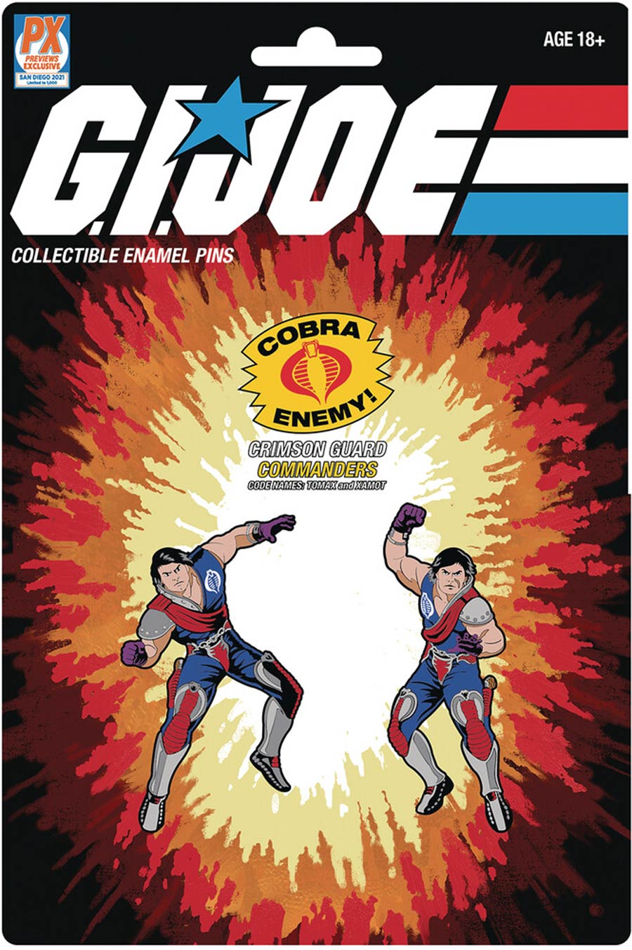 GI Joe Tomax & Xamot SDCC 2021 Previews Exclusive Retro Pin Set