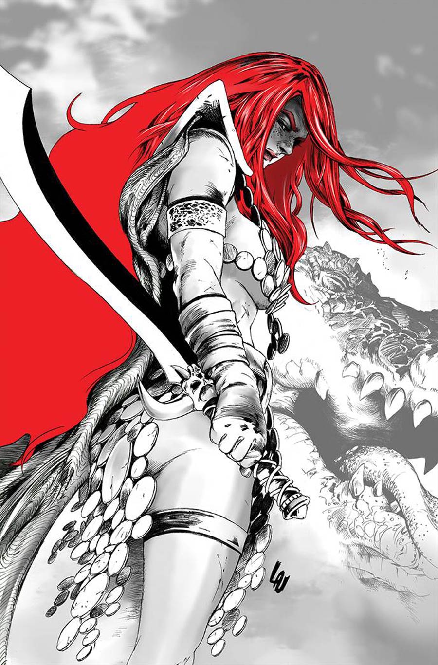 Red Sonja Black White Red #3 Cover L Variant Jonathan Lau Virgin Cover