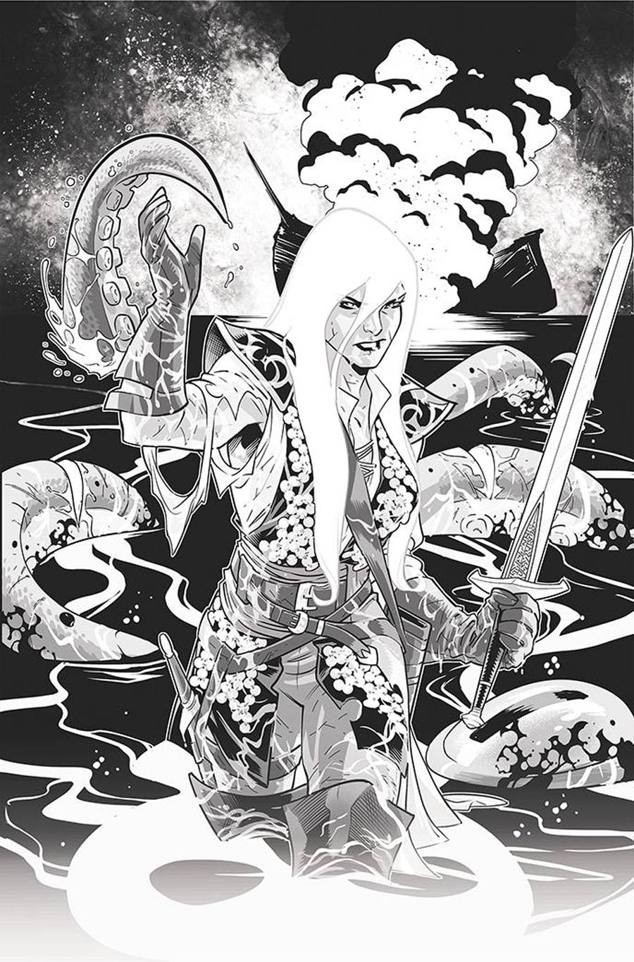 Red Sonja Black White Red #3 Cover M Variant Sean Izaakse Line Art Virgin Cover