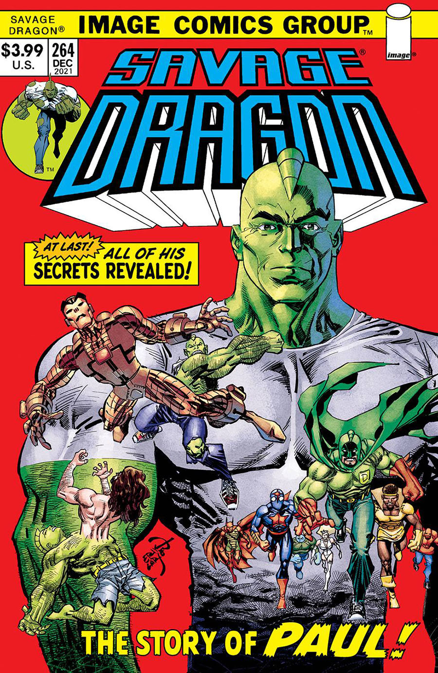 Savage Dragon Vol 2 #264 Cover B Variant Erik Larsen Retro 1970s Trade Dress Cover