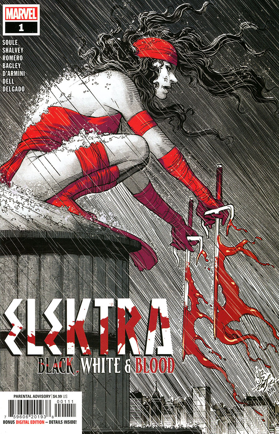 Elektra Black White & Blood #1 Cover A Regular John Romita Jr Cover