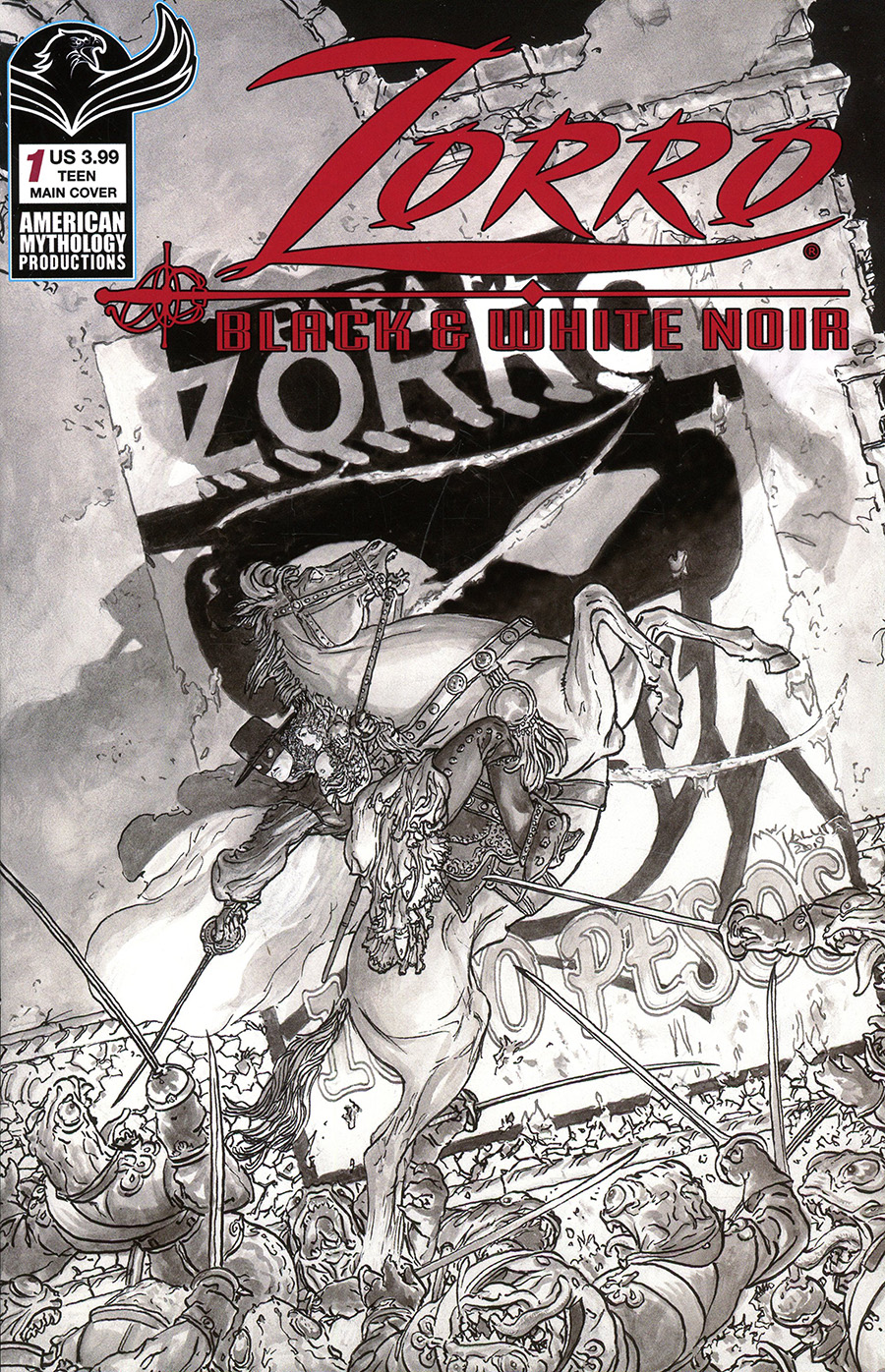 Zorro Black & White Noir #1 Cover A Regular Michael William Kaluta Cover