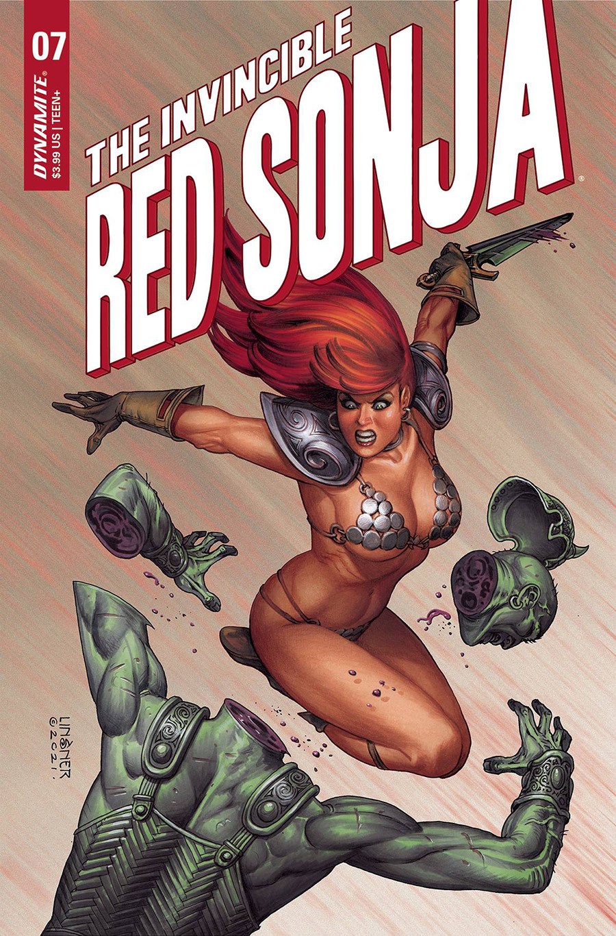Invincible Red Sonja #7 Cover B Variant Joseph Michael Linsner Cover
