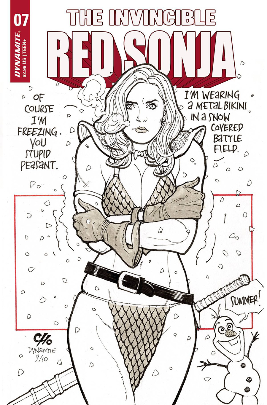 Invincible Red Sonja #7 Cover D Variant Frank Cho Outrage Cover