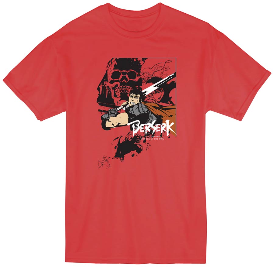 Berserk Guts And Cast Red T-Shirt Large
